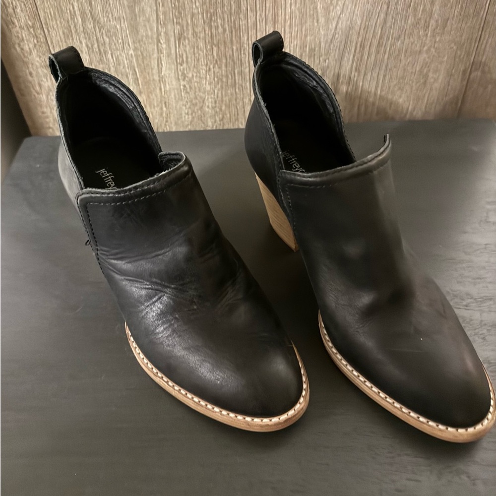 Jeffrey Campbell Rosalee Black Ankle Boots with Block Heel